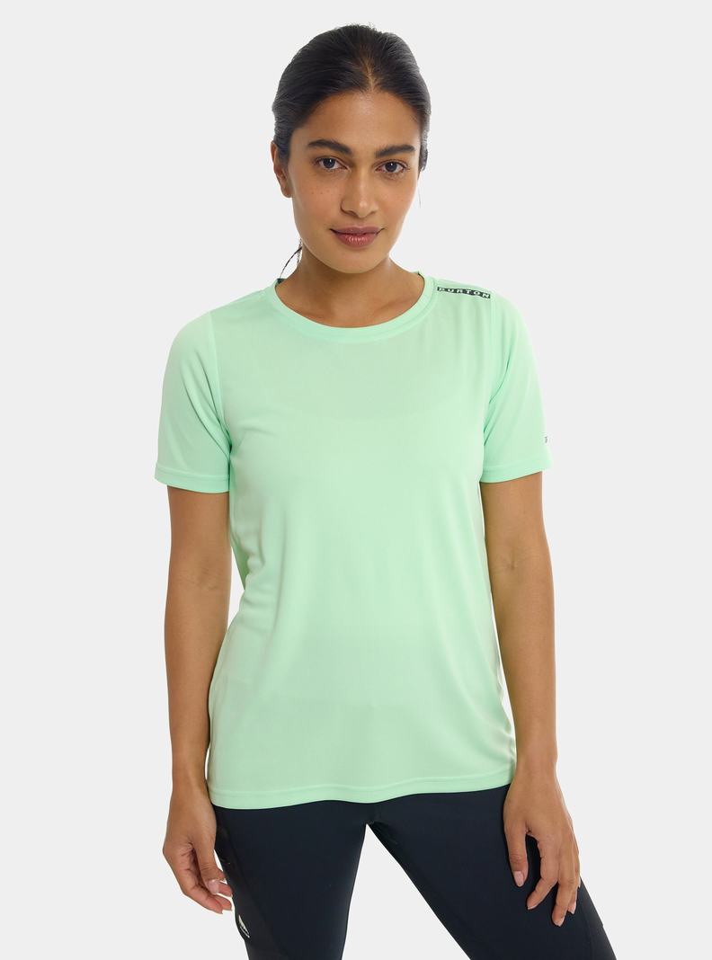 Green Burton Active Short Sleeve Women's T-Shirts | CJOVKG071