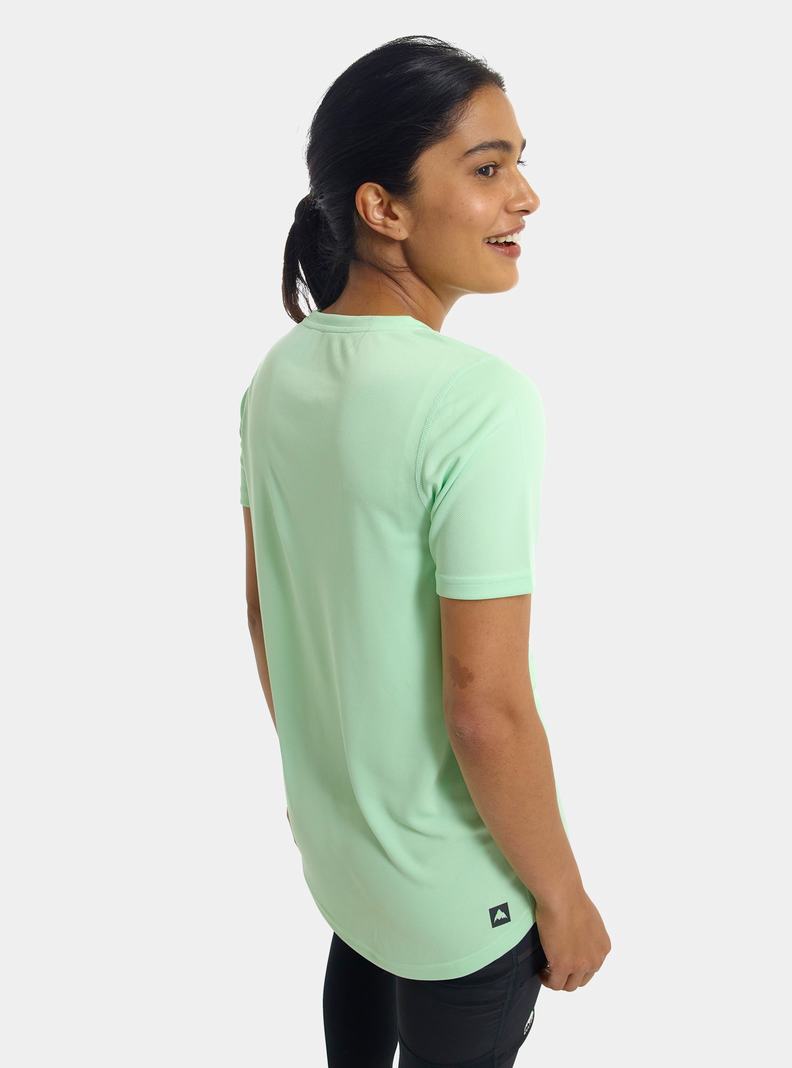 Green Burton Active Short Sleeve Women's T-Shirts | CJOVKG071