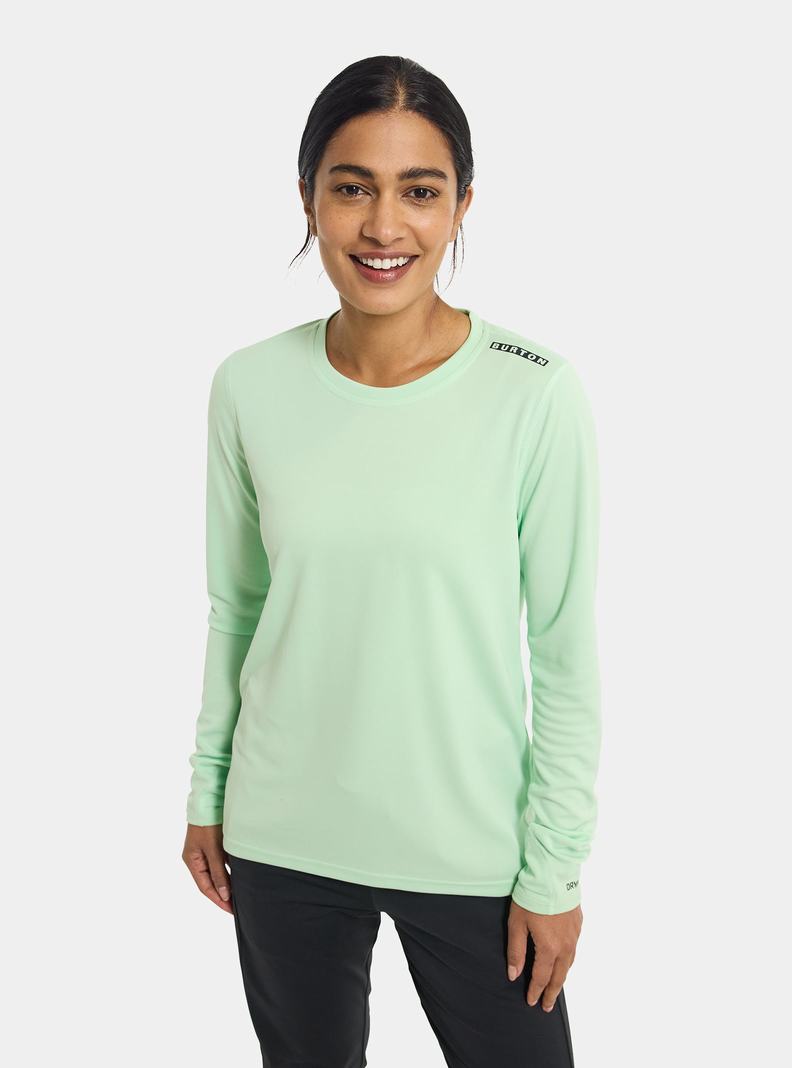 Green Burton Brand Active Long Sleeve Women's Shirts | DMXBIQ562