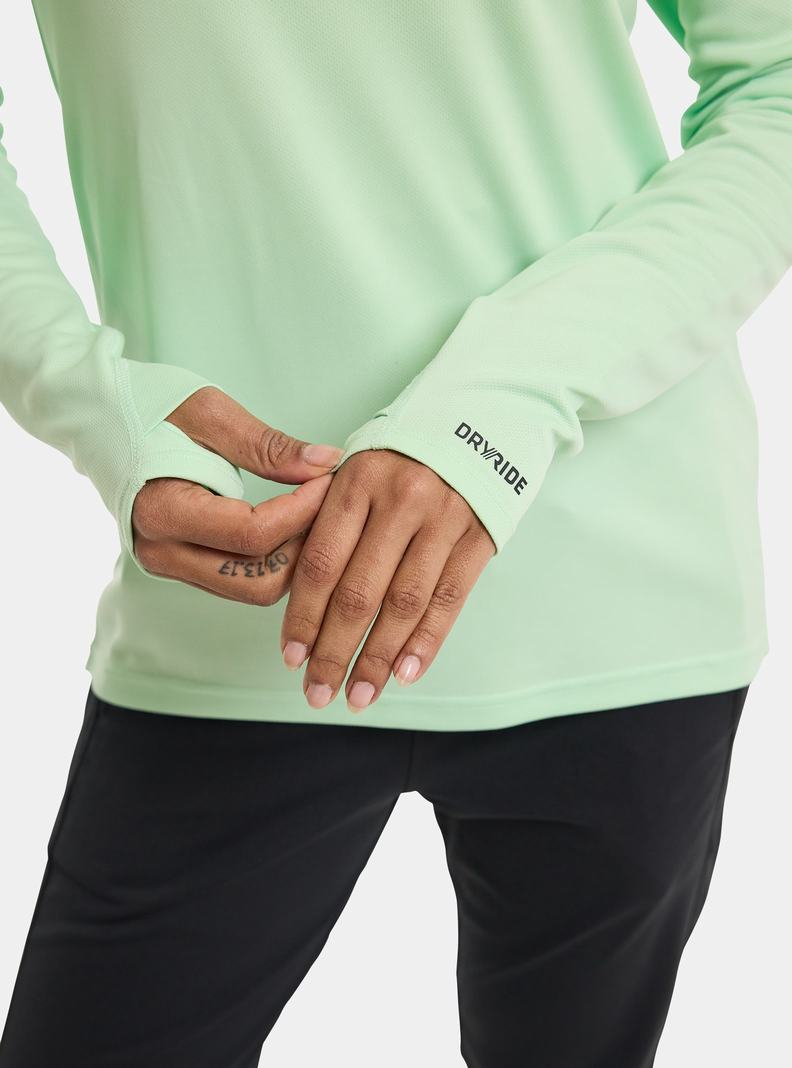 Green Burton Brand Active Long Sleeve Women's Shirts | DMXBIQ562