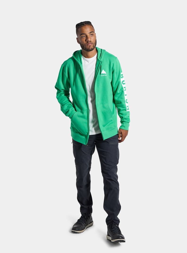 Green Burton Elite Full-Zip Men's Hoodies | ESHYMJ621