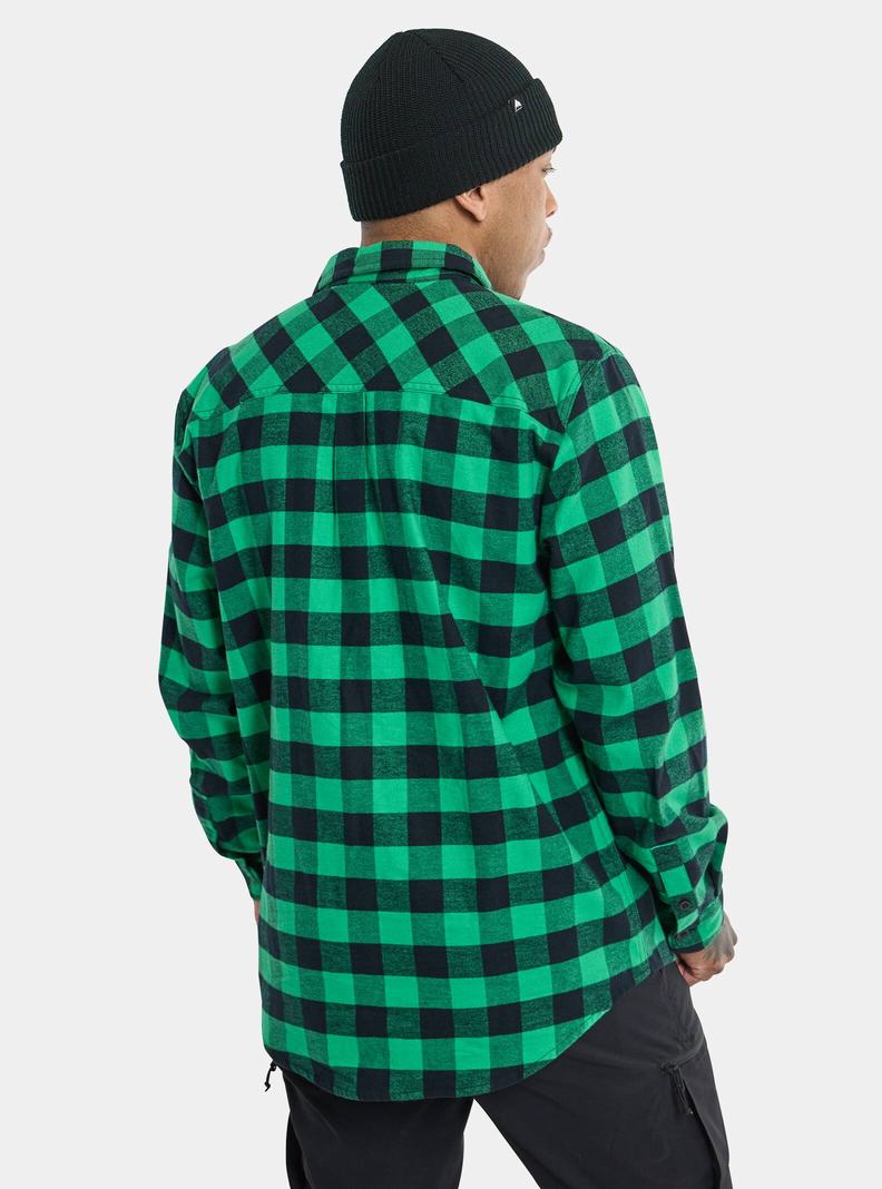 Green Burton Favorite Long Sleeve Flannel Men's Shirts | VRTYDF381