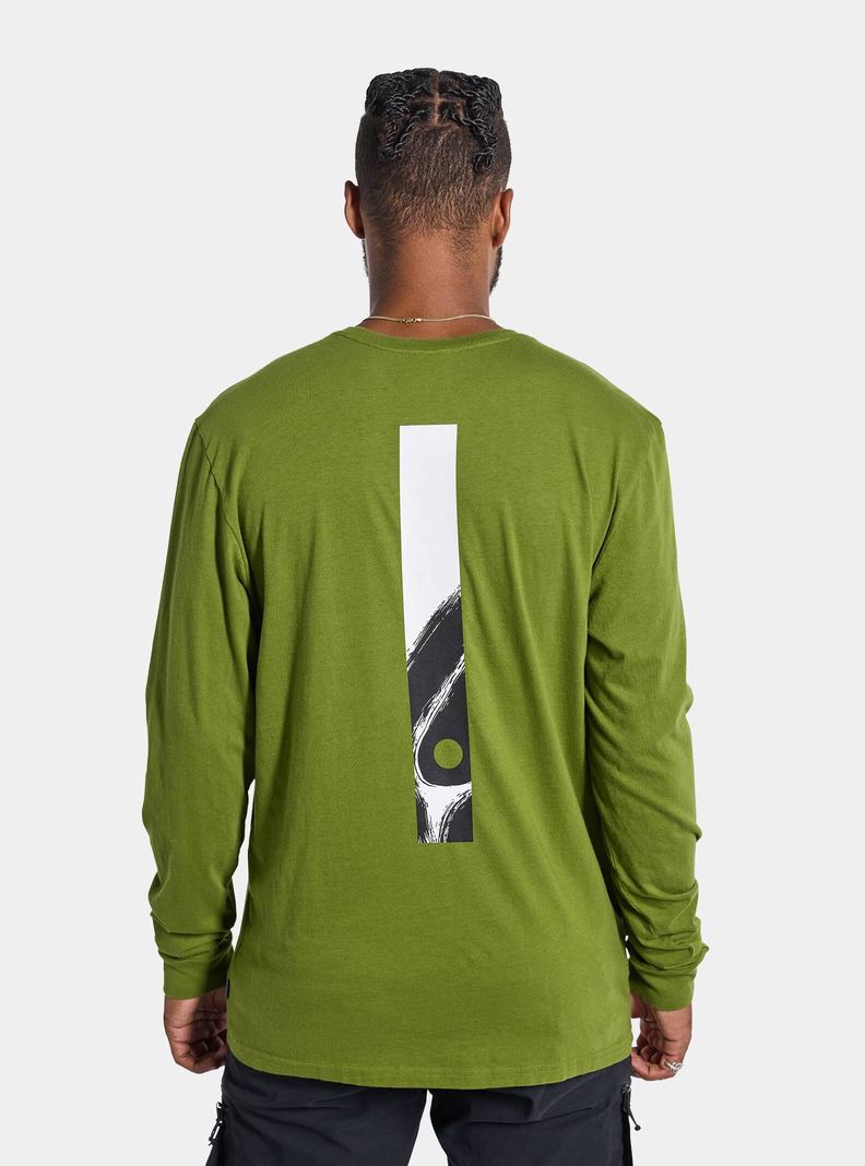 Green Burton Forager Long Sleeve Men's T-Shirts | TGUXYI795