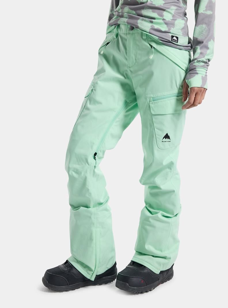 Green Burton Gloria Stretch 2L Women's Ski Pants | FDAEYQ698