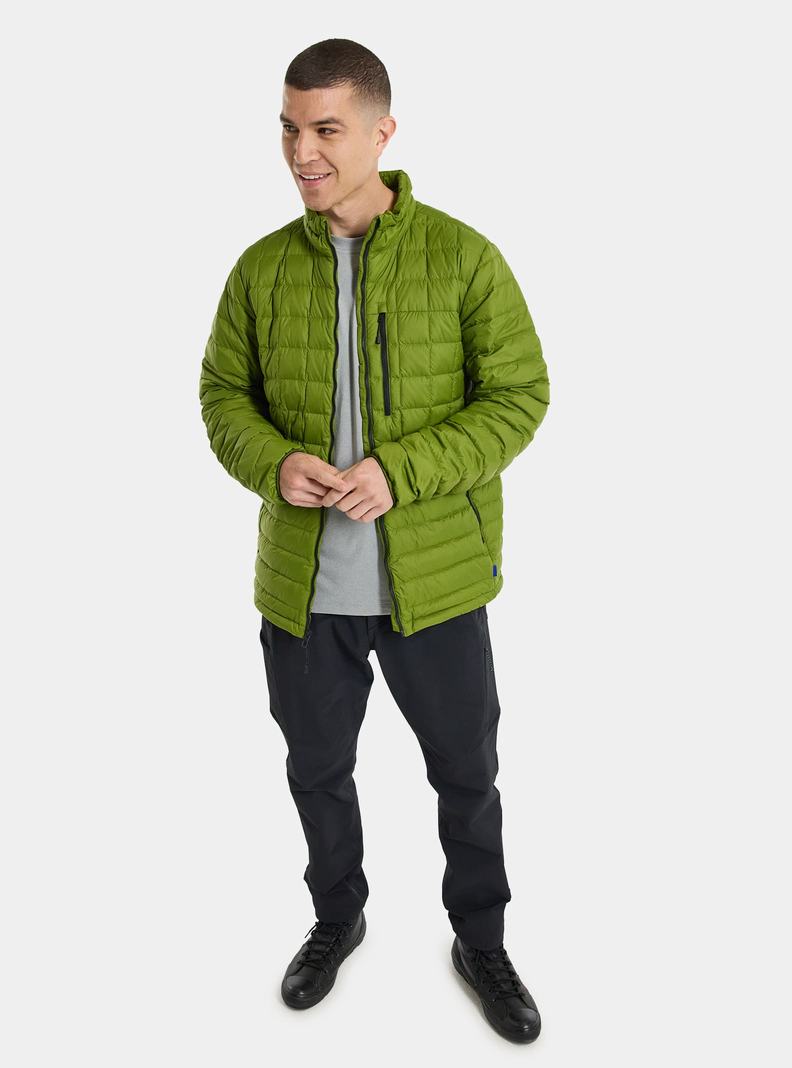 Green Burton Mid-Heat Down Men's Ski Jackets | WNBZRL673