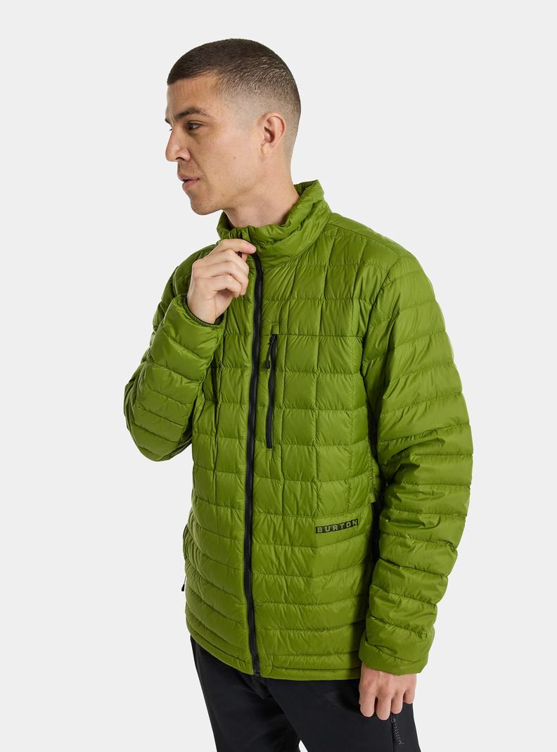 Green Burton Mid-Heat Down Men's Ski Jackets | WNBZRL673