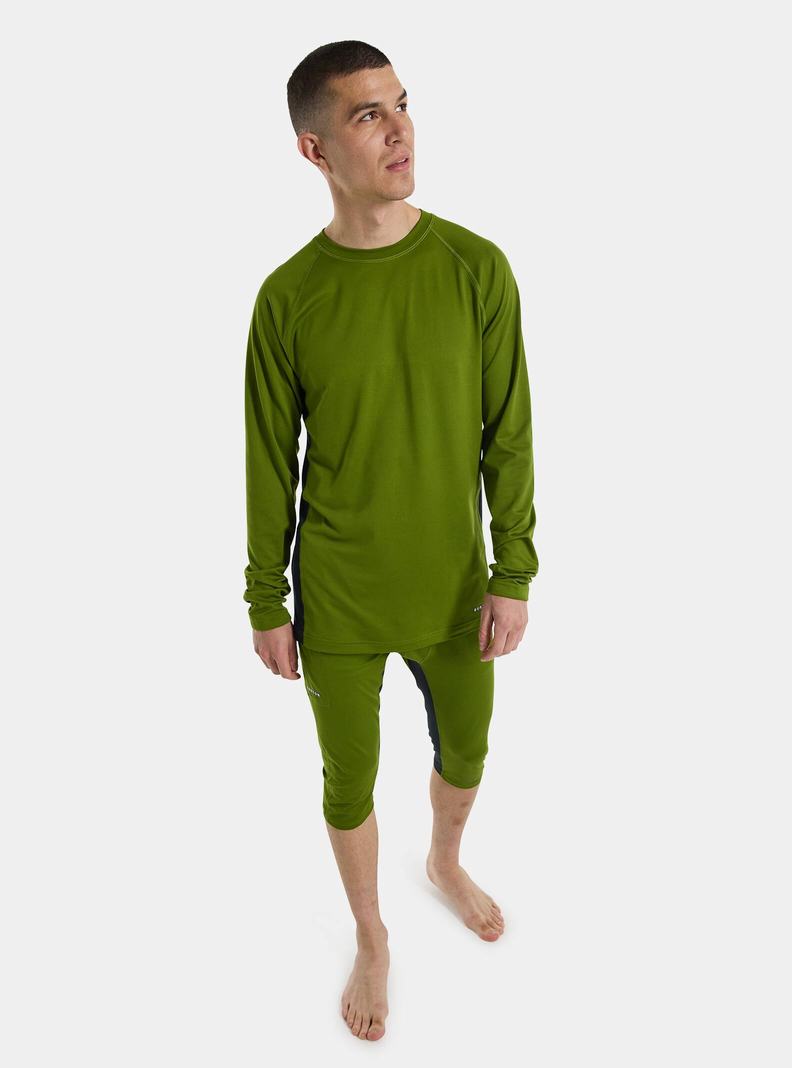 Green Burton Midweight X Base Layer Crewneck Men's Base Layer Top | CHBQXL387