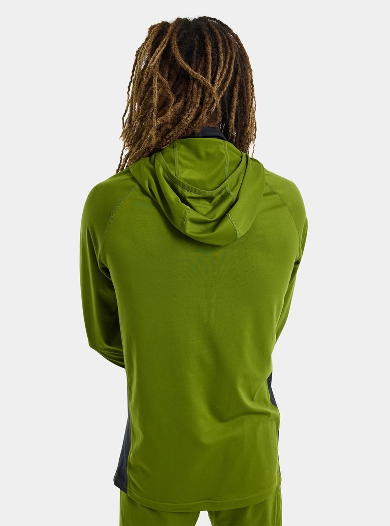 Green Burton Midweight X Base Layer Long Neck Hoodie Men's Base Layer Top | JGSIPW345