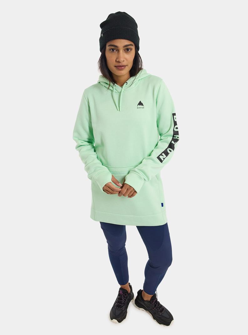 Green Burton Oak Long Pullover Women's Hoodies | RPAXFY476