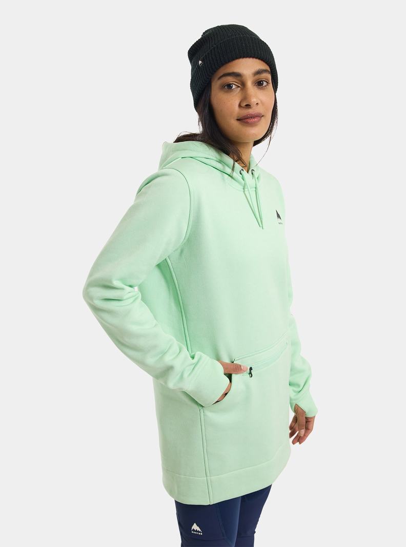 Green Burton Oak Long Pullover Women's Hoodies | RPAXFY476