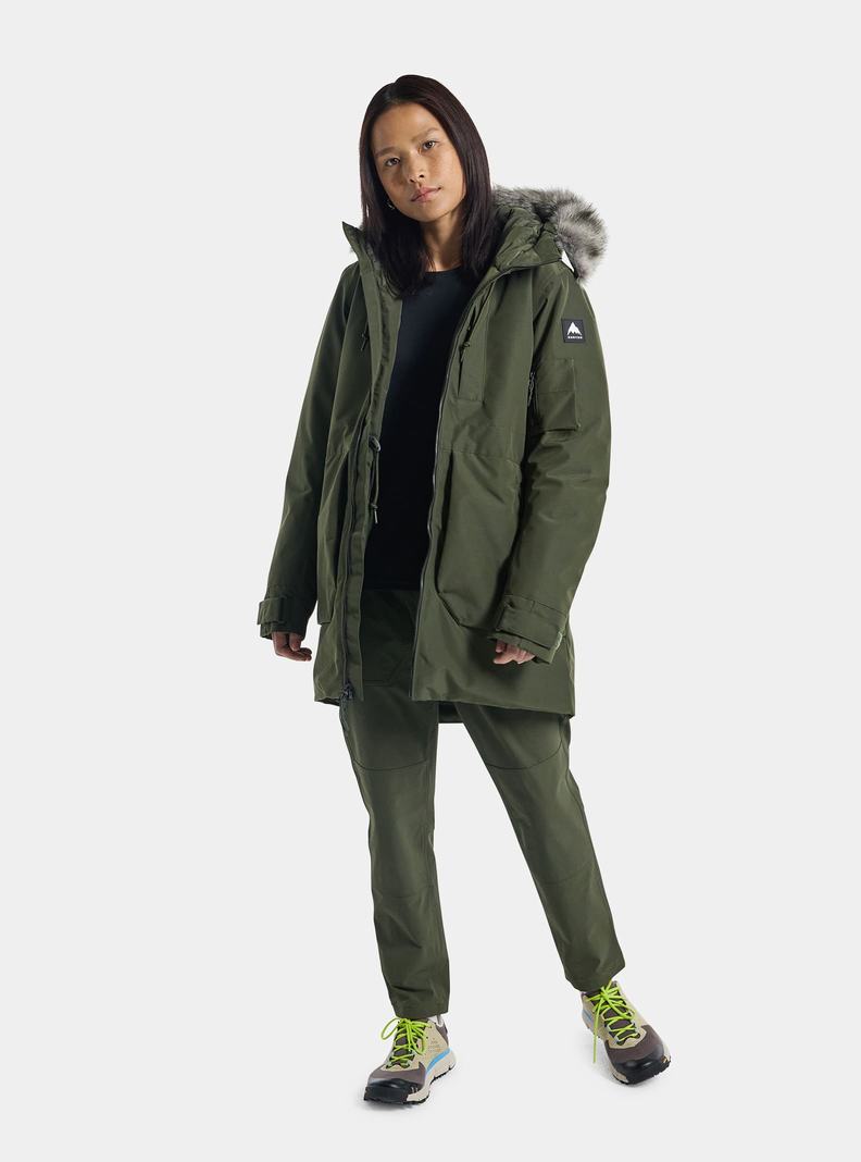 Green Burton Saxton Parka Women's Ski Jackets | TQDHAE347