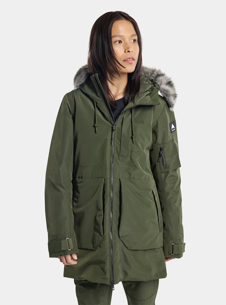 Green Burton Saxton Parka Women's Ski Jackets | TQDHAE347