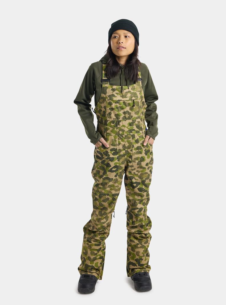 Green / Camo Burton Avalon 2L Women's Bibs | VSFOWM319