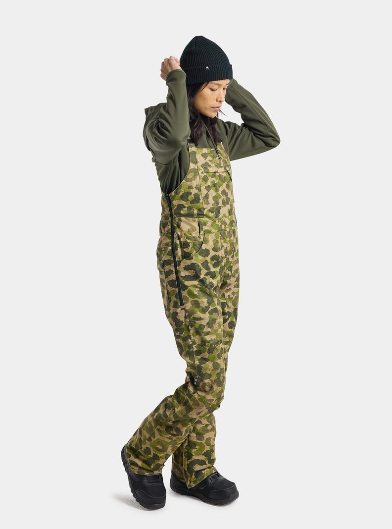 Green / Camo Burton Avalon 2L Women's Bibs | VSFOWM319