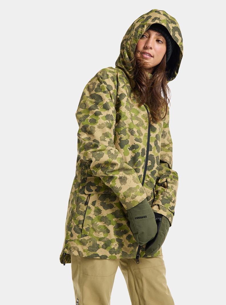 Green / Camo Burton Lalik 2L Women's Ski Jackets | JAEGXL940