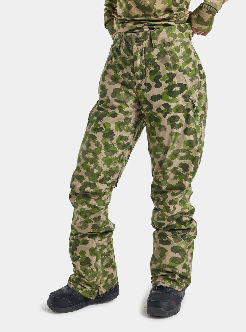 Green / Camo Burton Powline GORE-TEX 2L Insulated Women's Ski Pants | RCEIDQ045