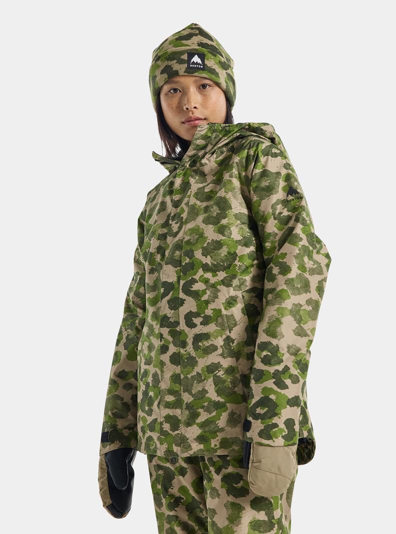 Green / Camo Burton Powline GORE‑TEX 2L Insulated Women's Ski Jackets | LGWMUT719