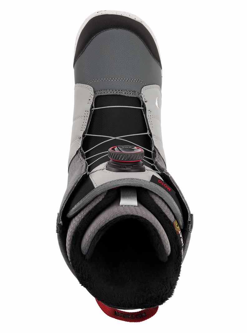 Grey / Black Burton Moto BOA® Men's Snowboard Boots | LKVADF821