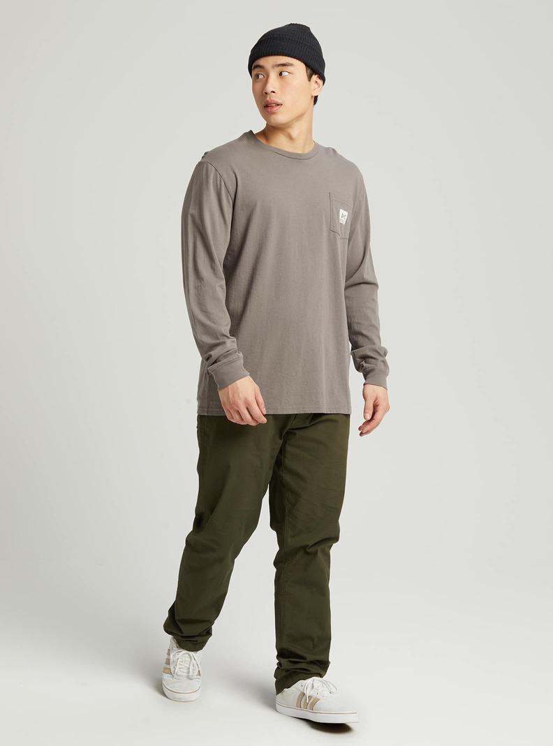 Grey Burton Anon Long Sleeve Men's T-Shirts | NODSZP850