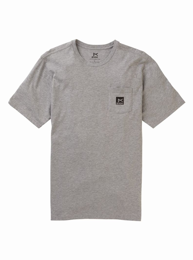 Grey Burton Anon Short Sleeve Pocket Men\'s T-Shirts | BKGXUH365