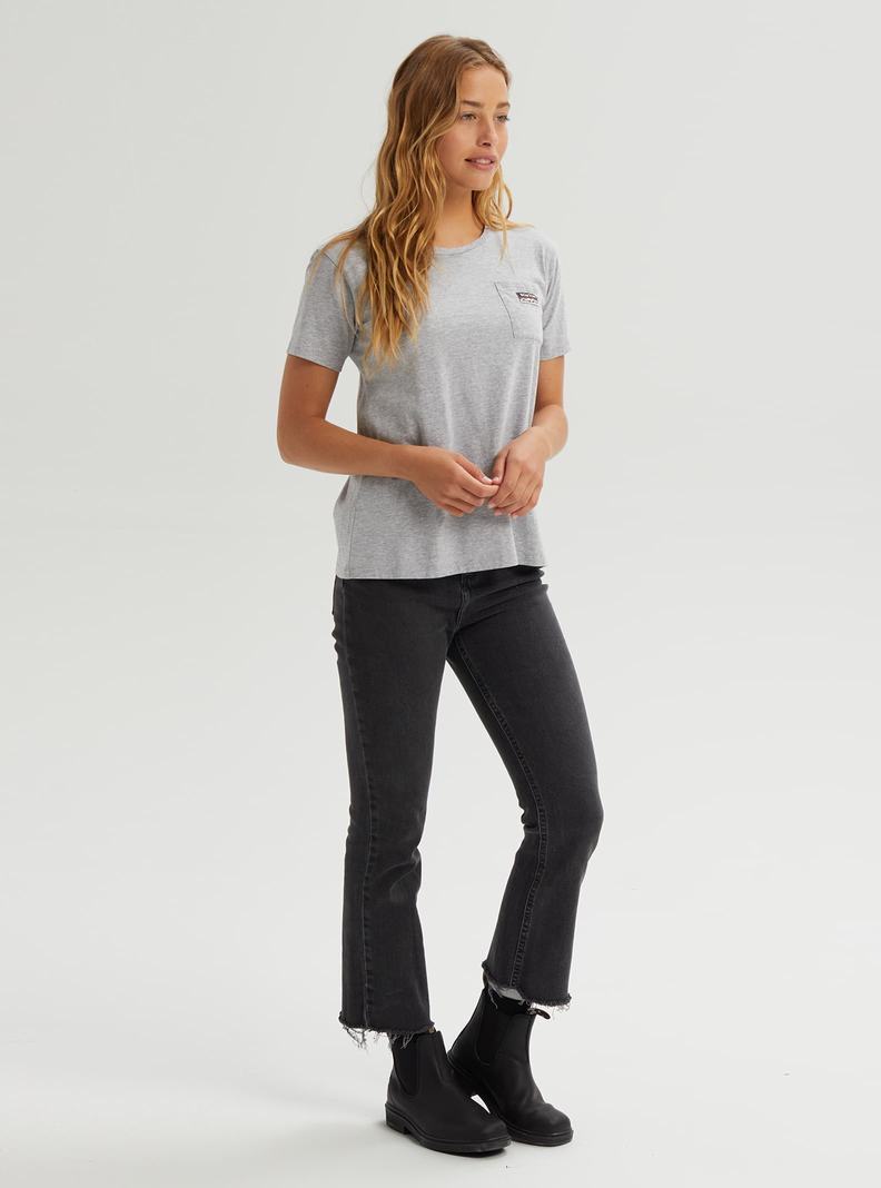 Grey Burton Classic Short Sleeve Pocket Women's T-Shirts | PHCBQM482