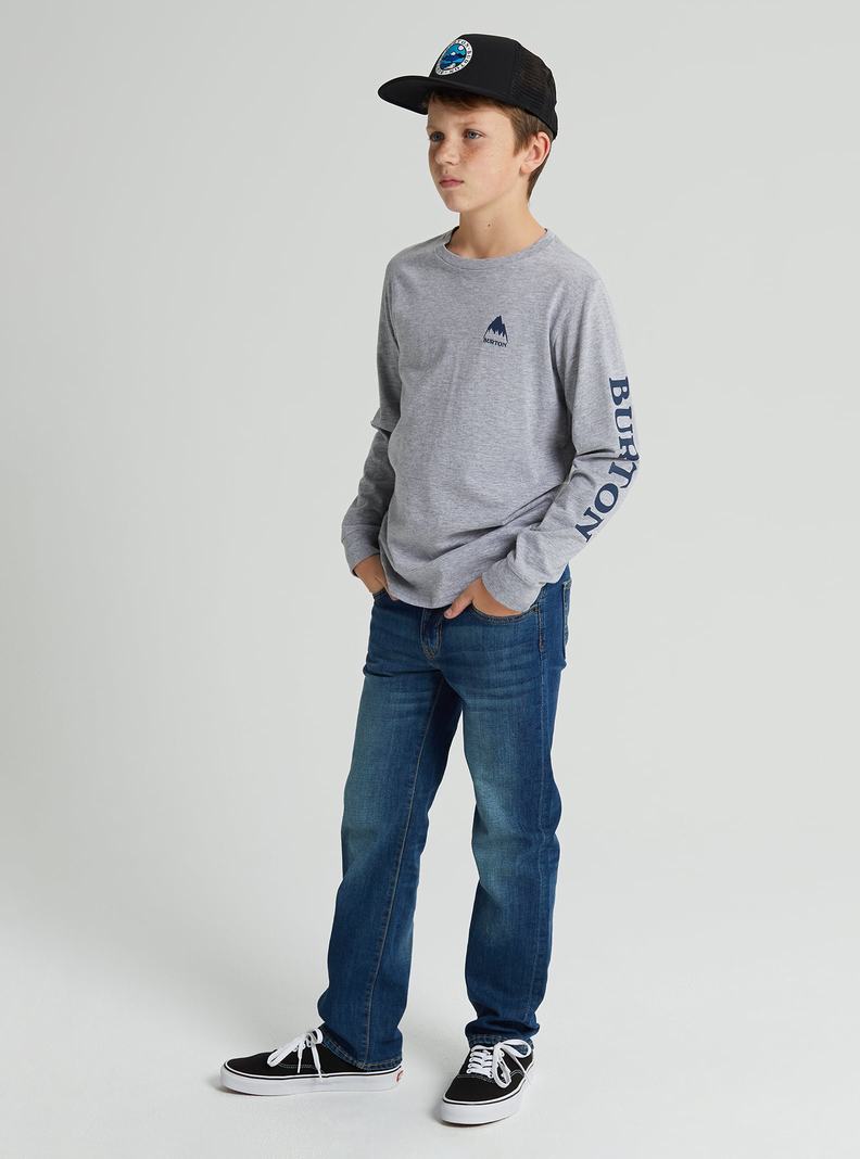 Grey Burton Elite Long Sleeve Kids' T-Shirts | PTWMRI795