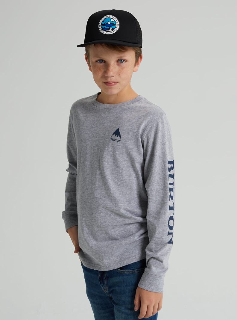 Grey Burton Elite Long Sleeve Kids' T-Shirts | PTWMRI795