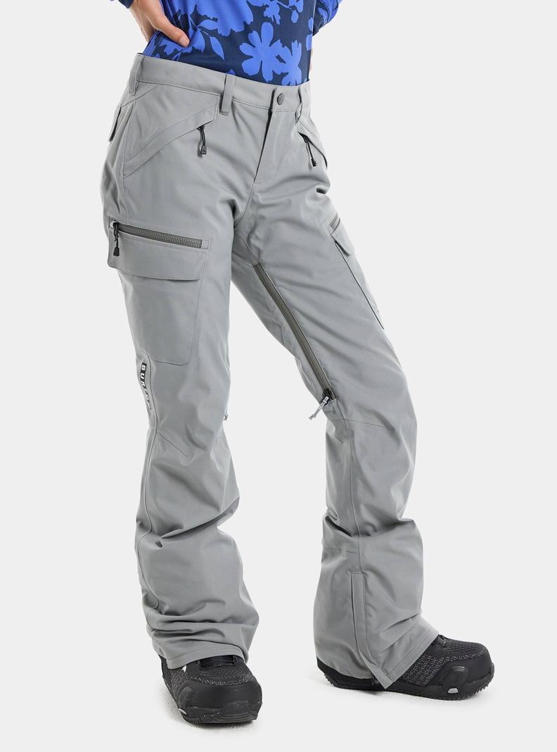 Grey Burton Gloria Stretch 2L (Short) Women's Ski Pants | KWESOP784