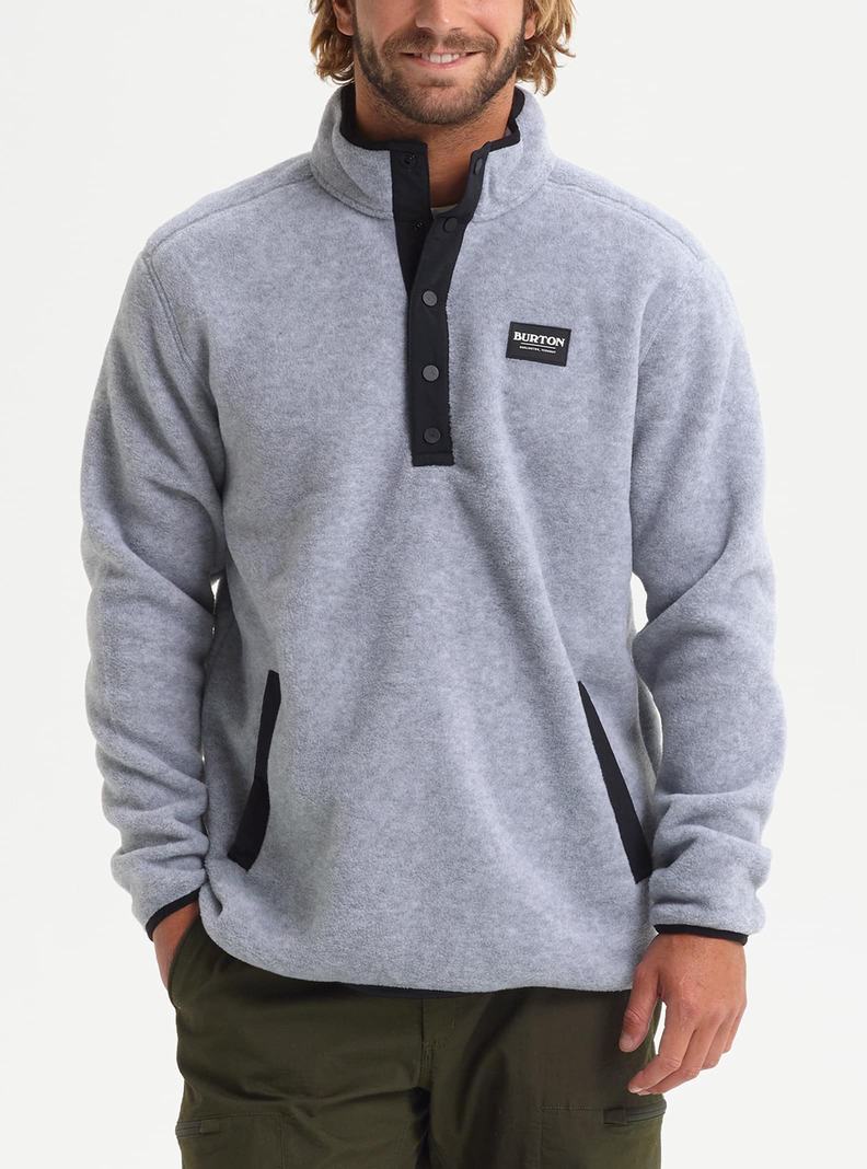 Grey Burton Hearth Fleece Pullover Men's Sweatshirts | YFBIKV598