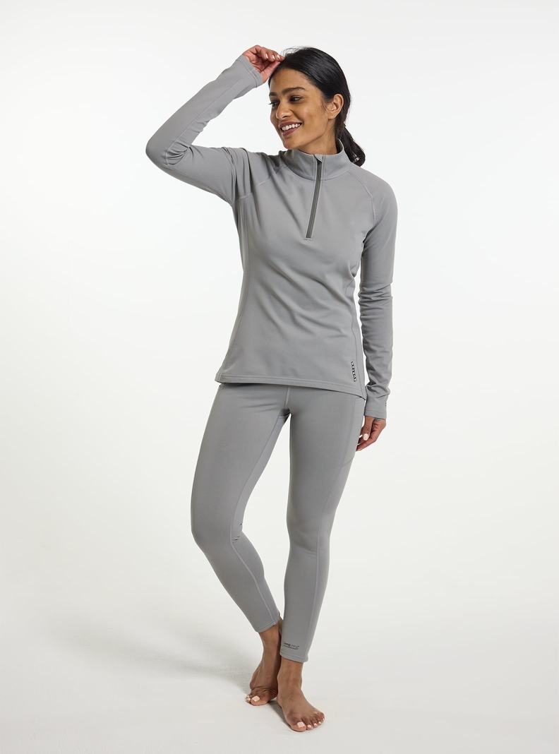 Grey Burton Heavyweight X Base Layer Quarter-Zip Women's Base Layer Top | QFRJLC271