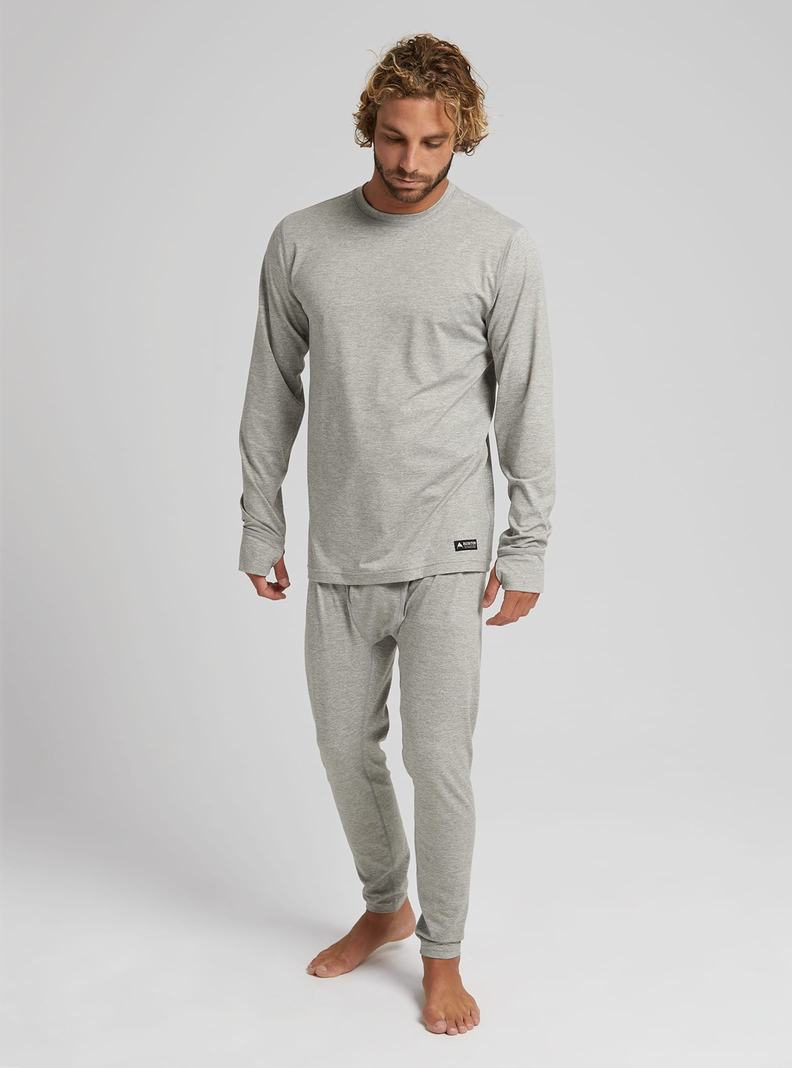 Grey Burton Midweight Base Layer Crewneck Men's Base Layer Top | MPZIGT823