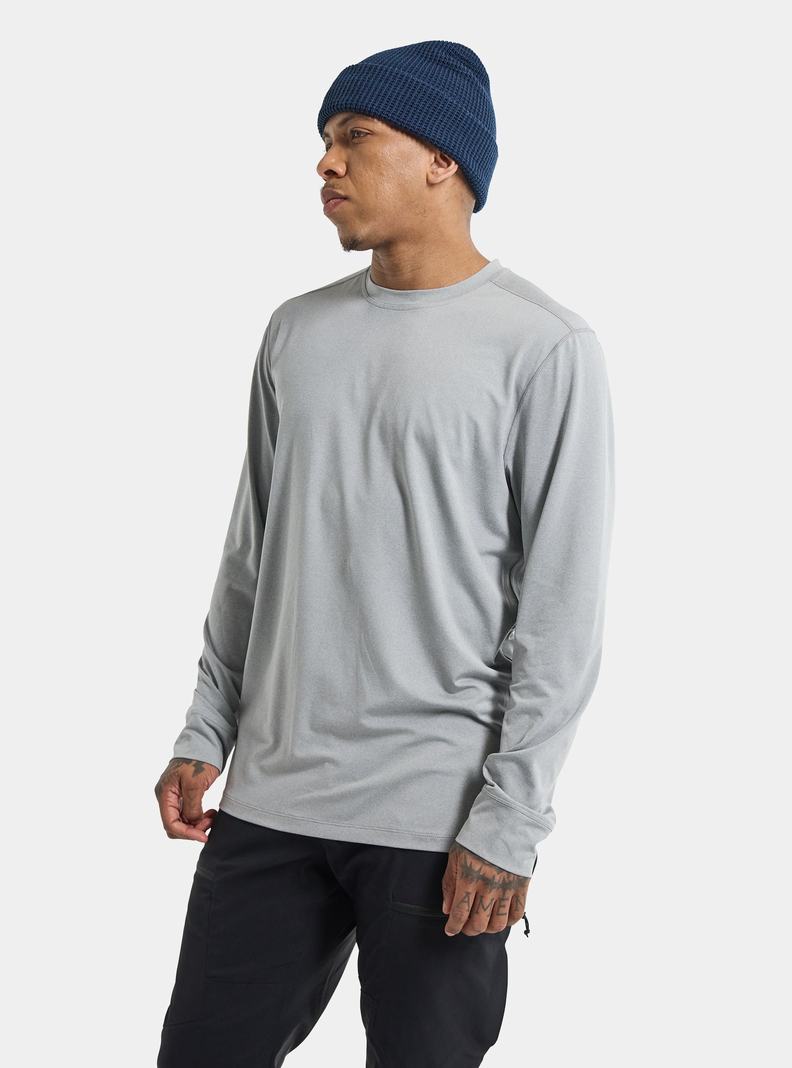 Grey Burton Multipath Essential Tech Long Sleeve Men's Base Layer Top | EKRMXP641