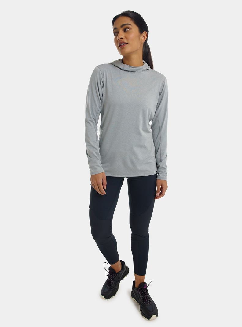 Grey Burton Multipath Essential Tech Pullover Women's Hoodies | OYVGXQ847