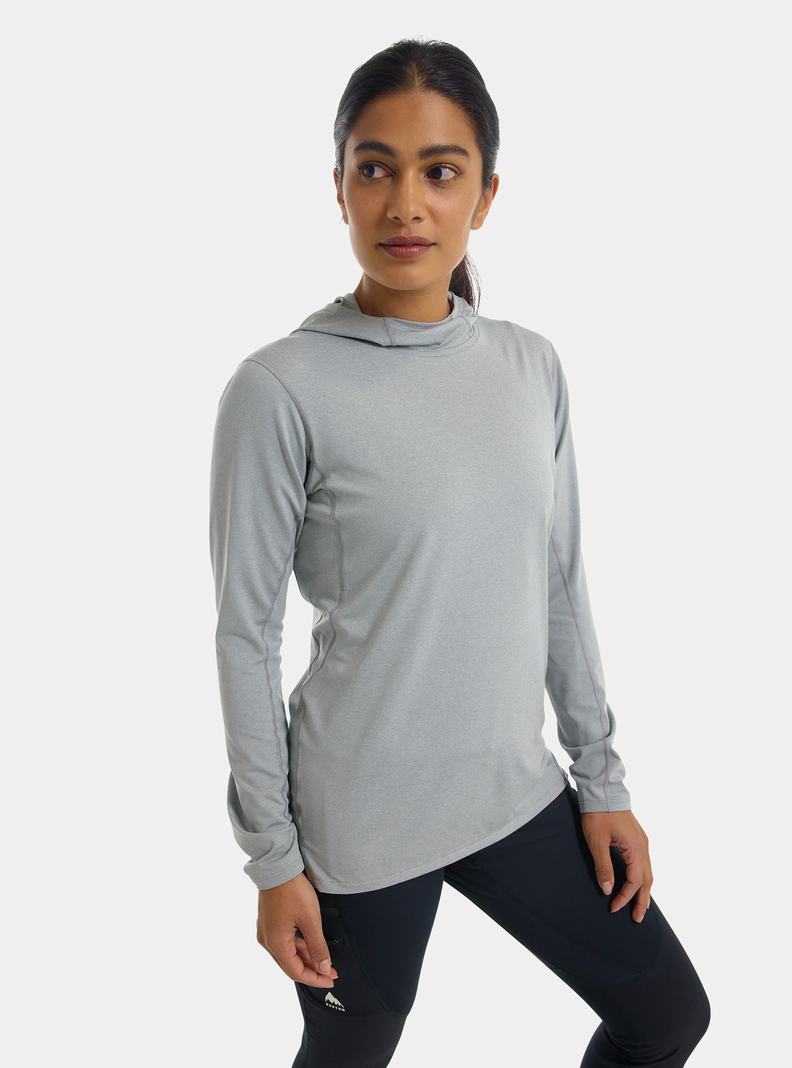 Grey Burton Multipath Essential Tech Pullover Women's Hoodies | OYVGXQ847