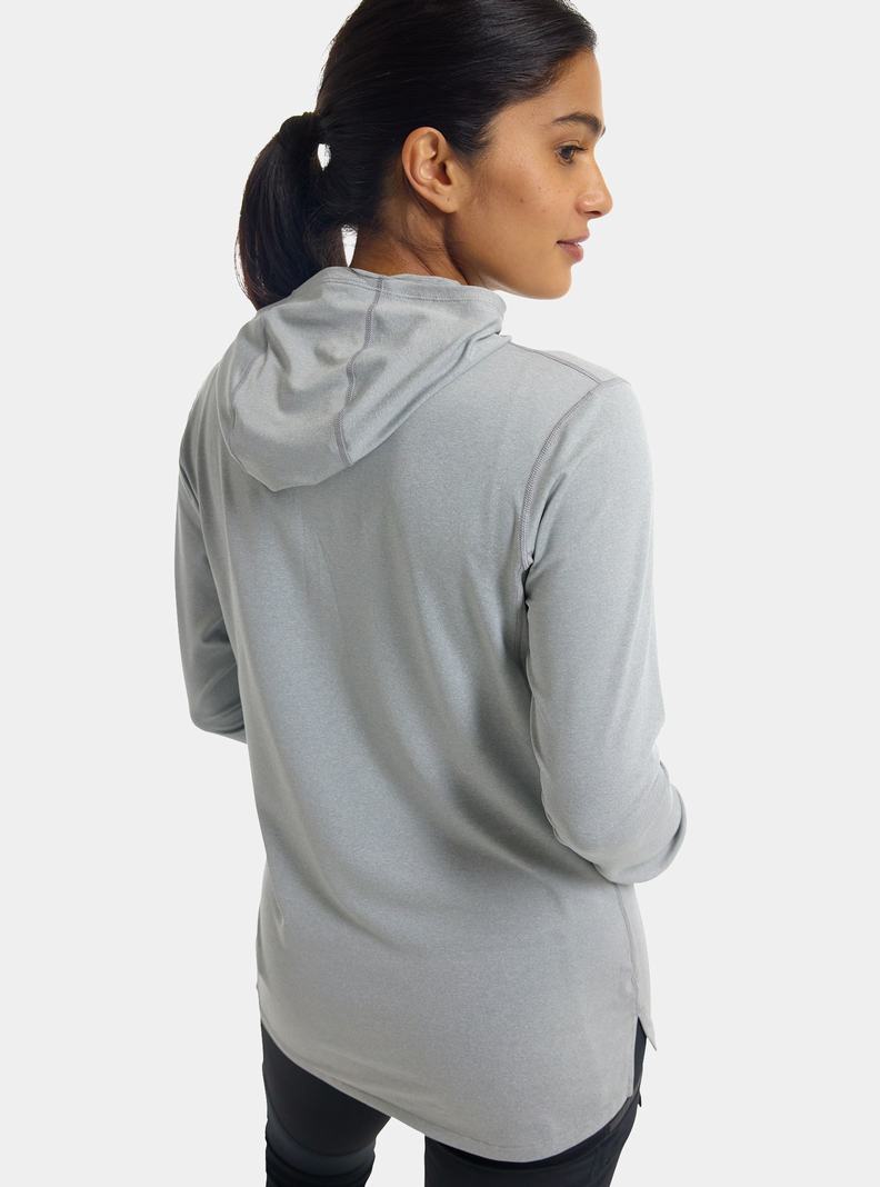 Grey Burton Multipath Essential Tech Pullover Women's Hoodies | OYVGXQ847