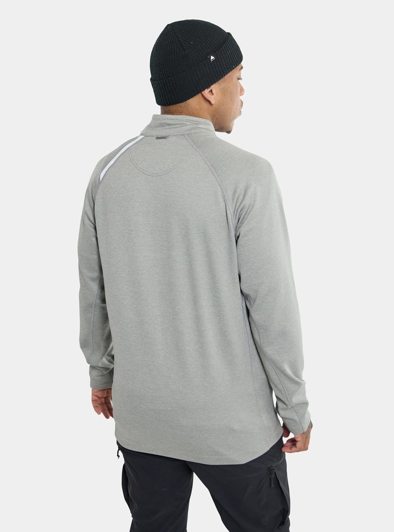 Grey Burton Multipath Grid Quarter-Zip Fleece Men's Sweatshirts | EPUXRA571