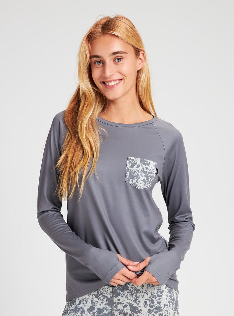 Grey Burton Roadie Women's Base Layer Top | QAZDNP418