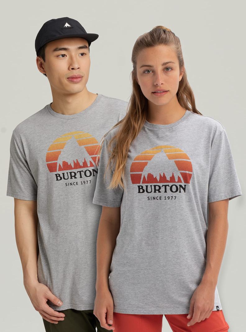 Grey Burton Underhill Short Sleeve Men's T-Shirts | PQDRYN495