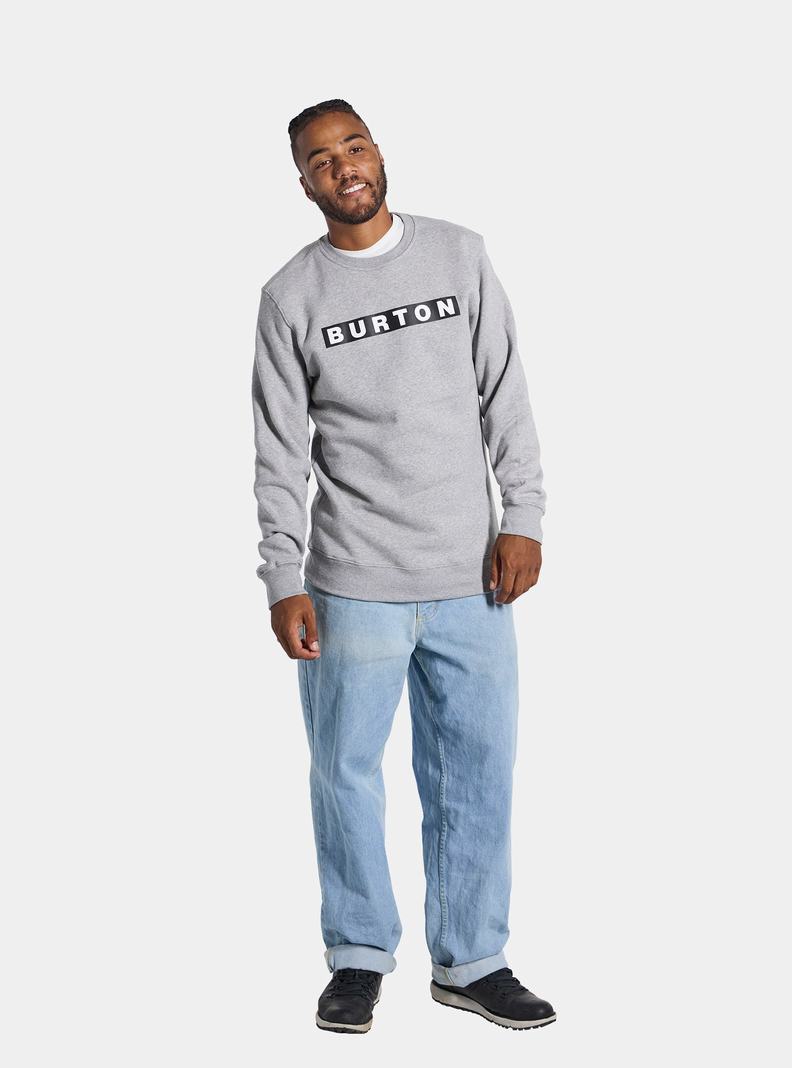 Grey Burton Vault Crew Men's Sweatshirts | NAPTXF872