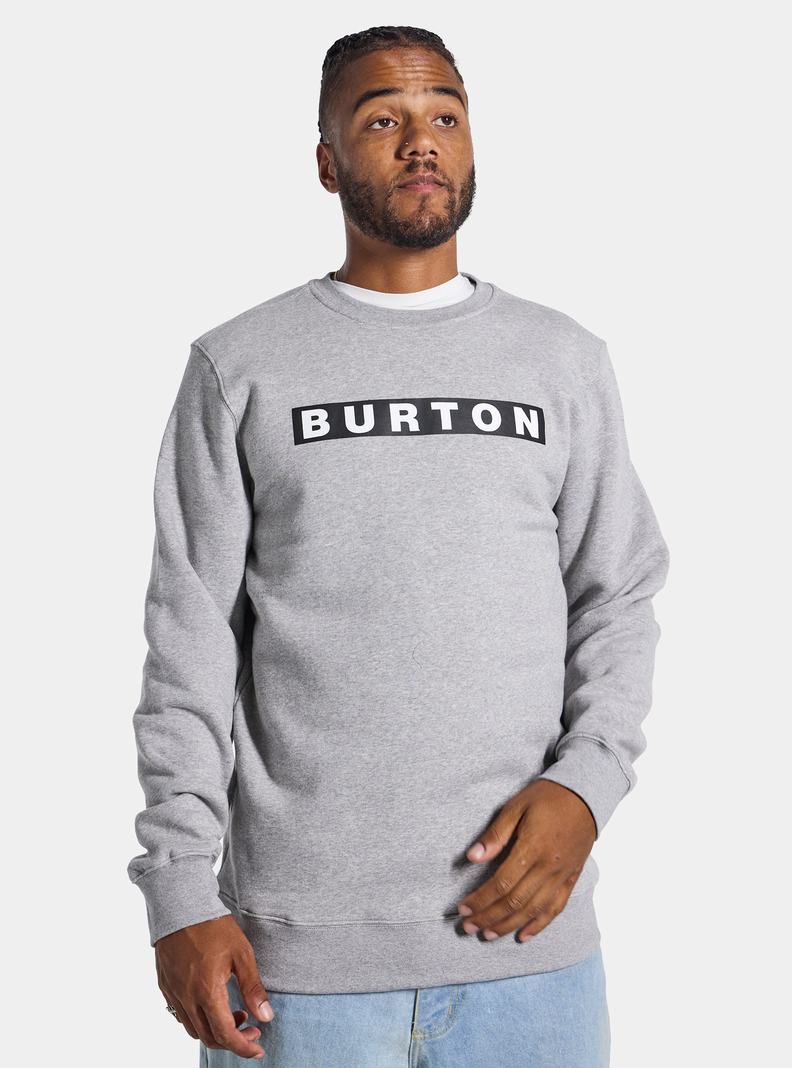 Grey Burton Vault Crew Men's Sweatshirts | NAPTXF872