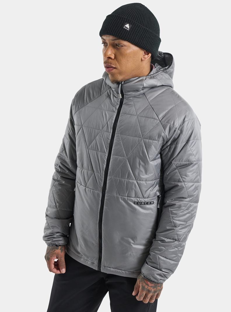 Grey Burton Versatile Heat Hooded Synthetic Insulated Men's Ski Jackets | KMYXUV247