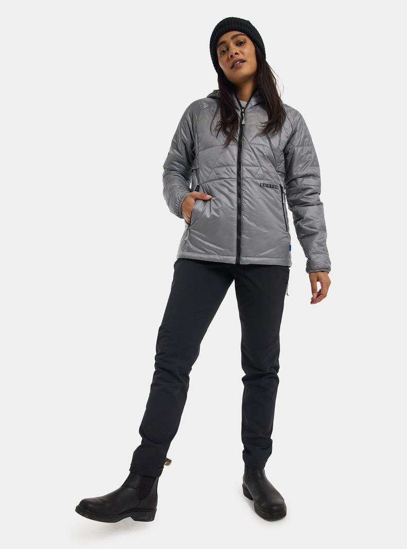 Grey Burton Versatile Heat Hooded Synthetic Insulated Women's Ski Jackets | RENTBI643