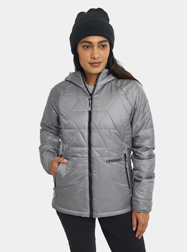 Grey Burton Versatile Heat Hooded Synthetic Insulated Women's Ski Jackets | RENTBI643