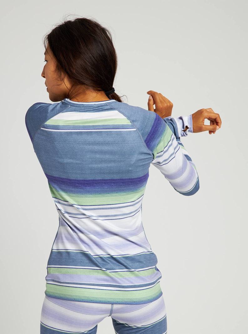 Grey Stripes Burton Lightweight X Women's Base Layer Top | ZCTQHW629