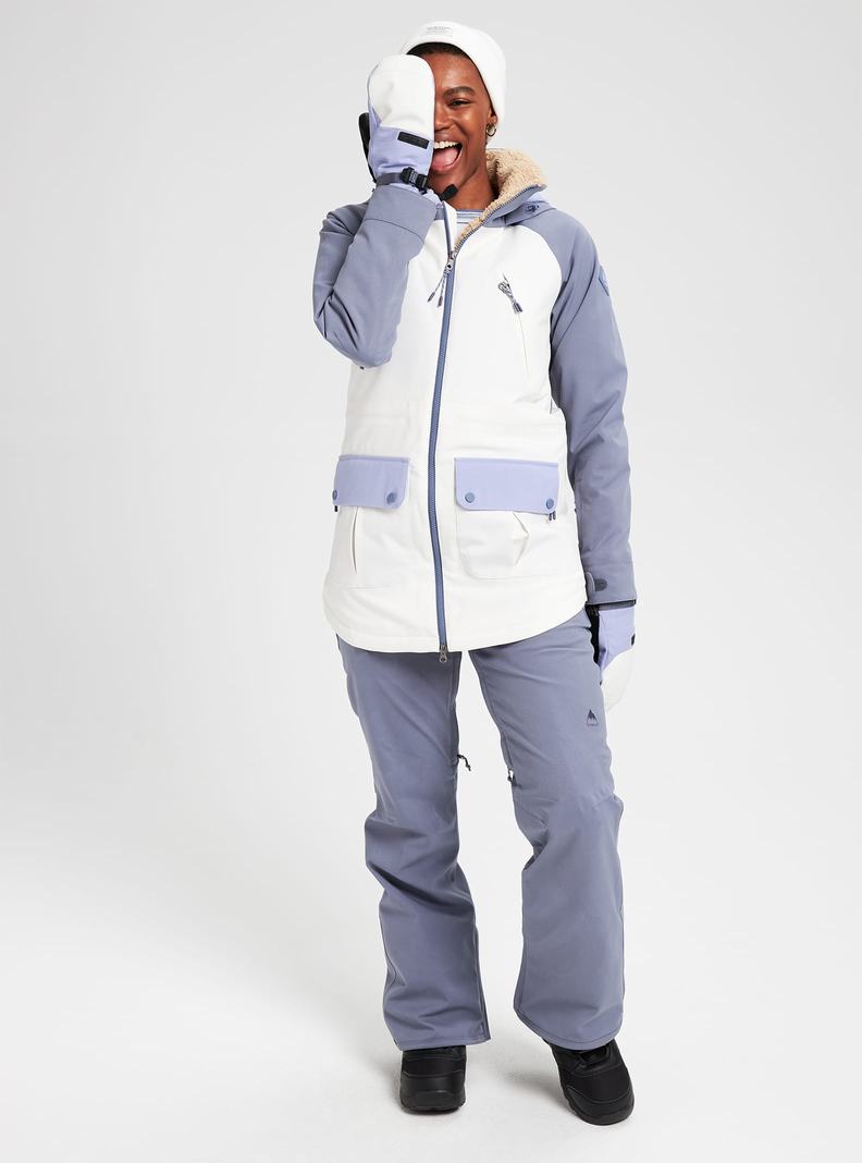 Grey / White / Purple Burton Prowess Women's Ski Jackets | ZSHJXM580