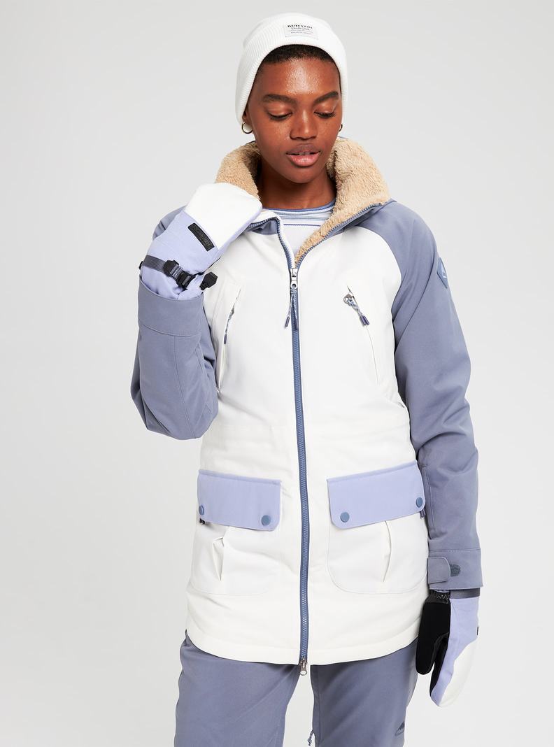 Grey / White / Purple Burton Prowess Women's Ski Jackets | ZSHJXM580