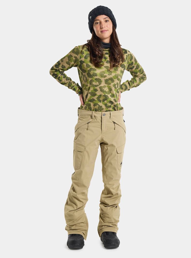 Khaki Burton Gloria GORE-TEX 2L (Tall) Women's Ski Pants | RGLJKY192