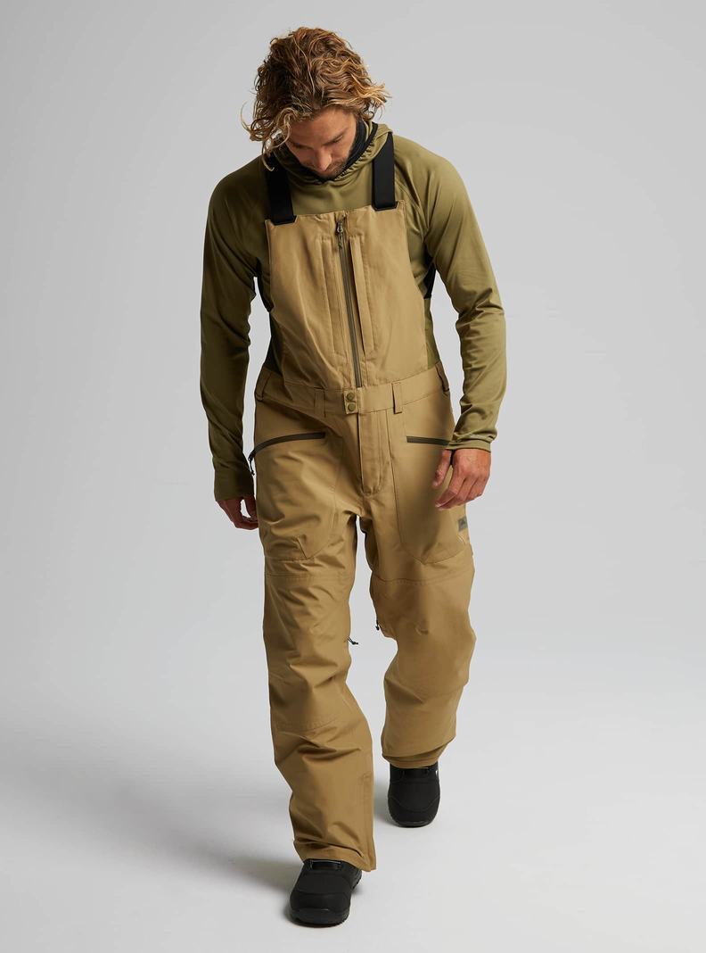 Khaki Burton Reserve GORE‑TEX 2L Men's Bibs | CFYEGI239