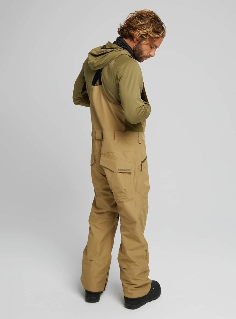 Khaki Burton Reserve GORE‑TEX 2L Men's Bibs | CFYEGI239