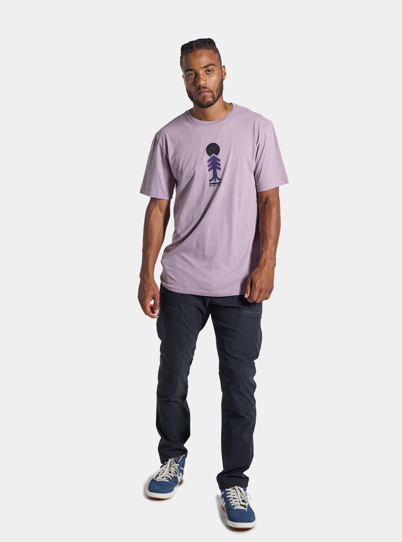 Lavender Burton Cartographer Short Sleeve Men's T-Shirts | MDVXLJ241